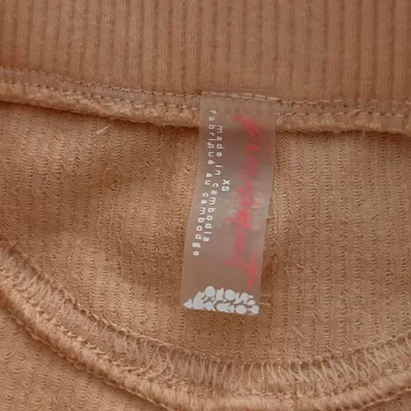 Free People peach orange ribbed mini skort size xs athleisure workout - Picture 4 of 5